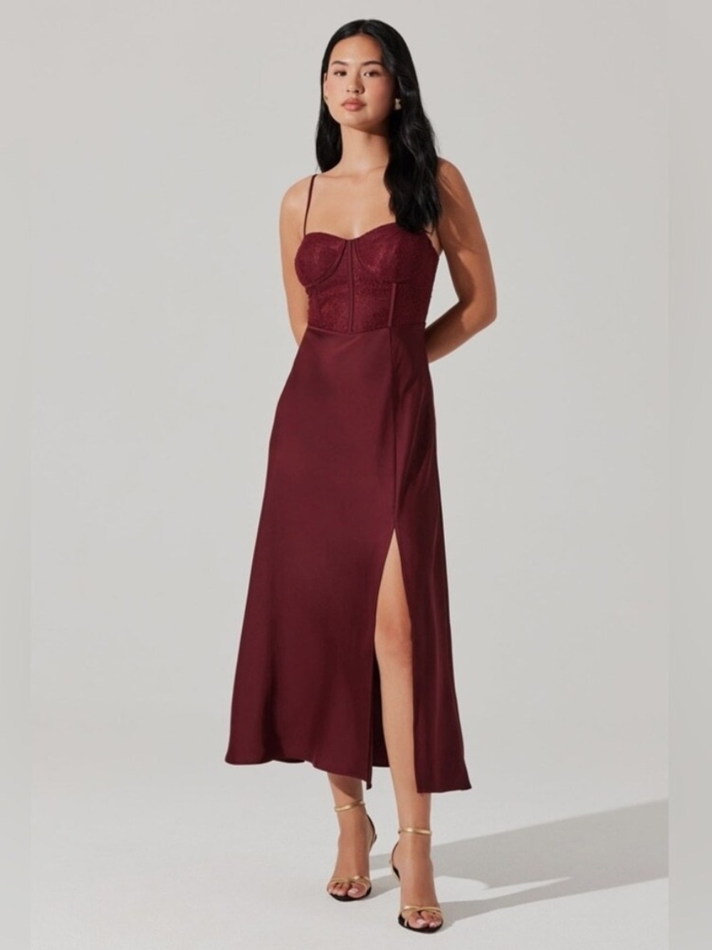 ASTR THE LABEL Zinnia Lace Bustier Dress
